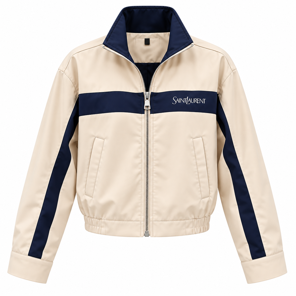 SAINT LAURENT | Colorblock Jacket – Beige & Navy