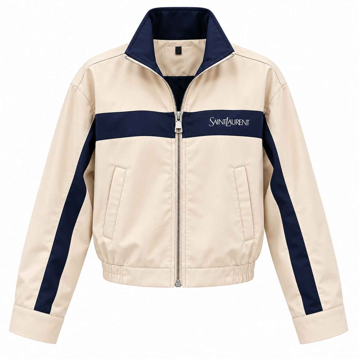 SAINT LAURENT | Colorblock Jacket – Beige & Navy