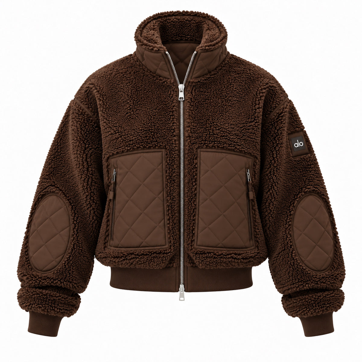 ALO Yoga – Sherpa Edge Bomber Jacket | Espresso Brown