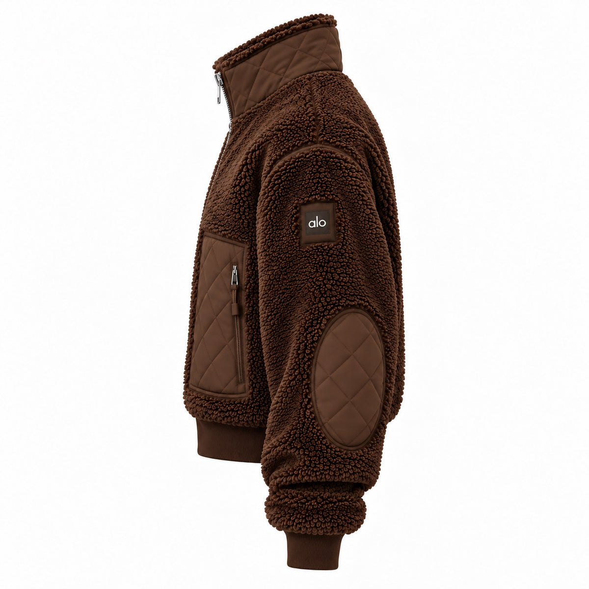 ALO Yoga – Sherpa Edge Bomber Jacket | Espresso Brown