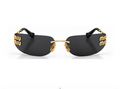 Miu Miu Rimless Logo – Black & Gold