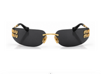 Miu Miu Rimless Logo – Black & Gold